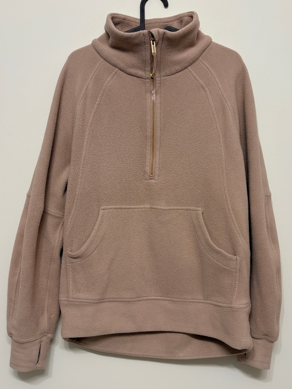 Lululemon blush fleece scuba funnel neck half zip sz xs/s preowned